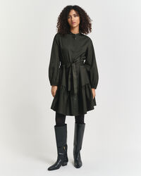 Jurk met lange mouwen van katoensatijn