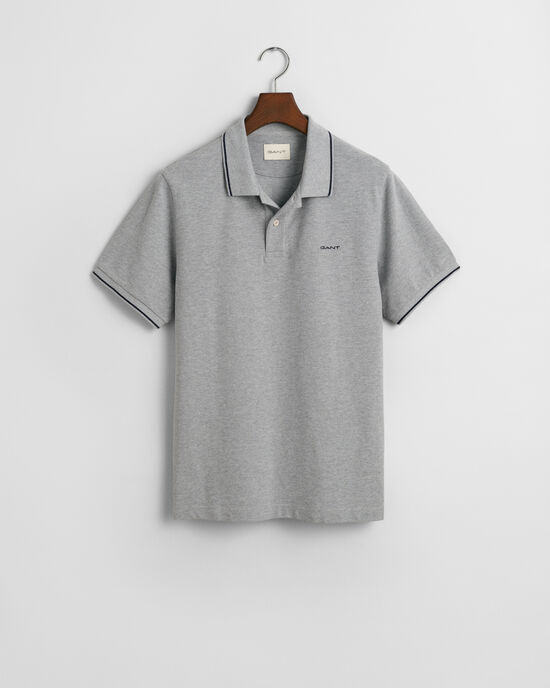 Piqu&eacute; poloshirt met randdetails