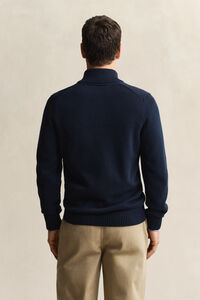 Casual katoenen trui met korte rits