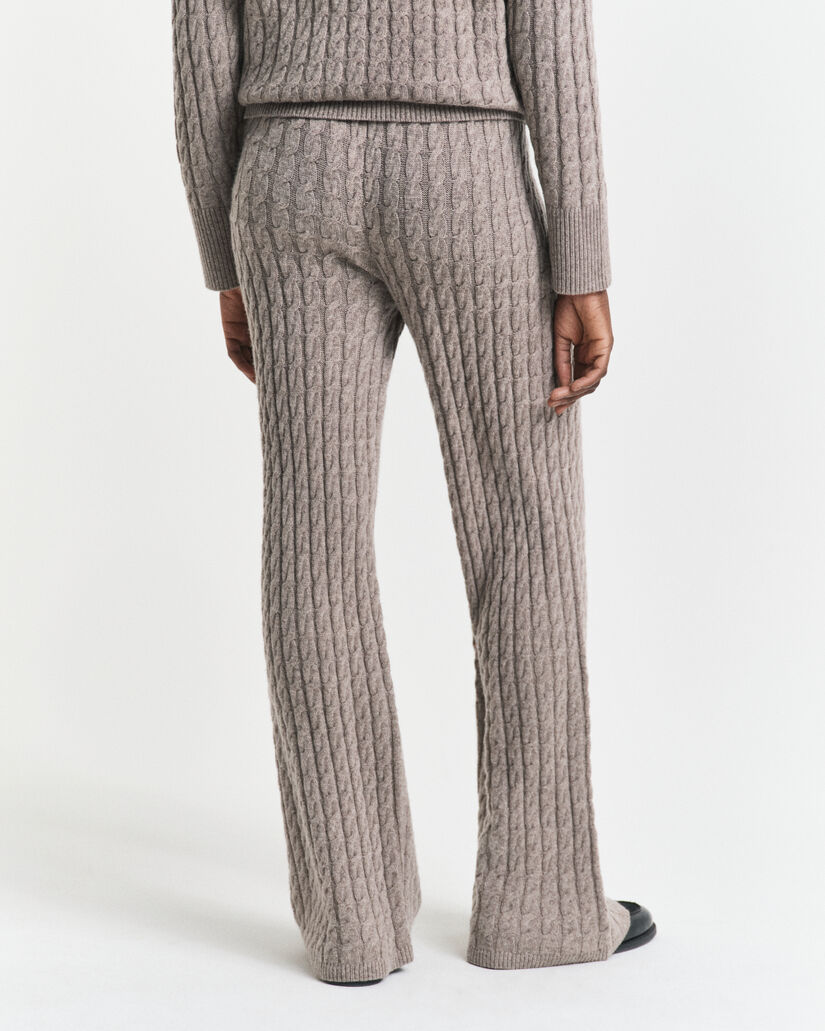 Kabelgebreide wollen broek