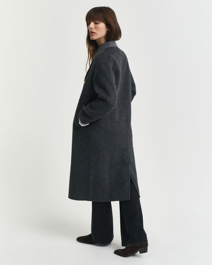 Handgestikte Car Coat met ruiten