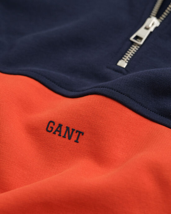 Teens sweatshirt met kleurblokken en korte rits