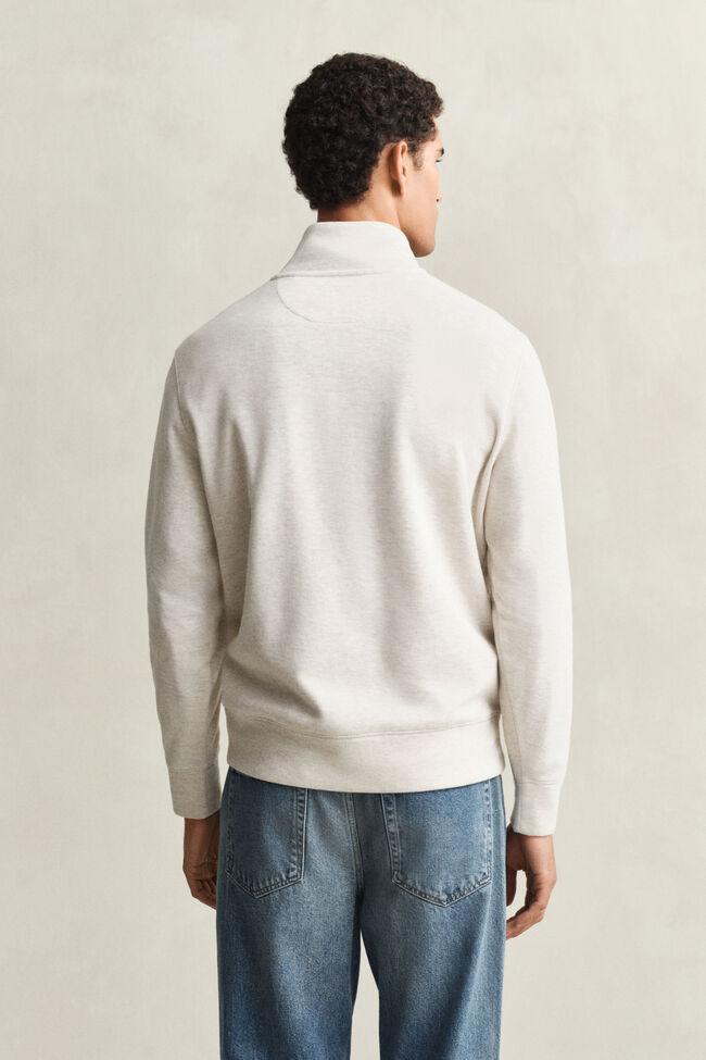 Sacker Rib sweatshirt met korte rits