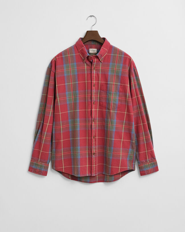 Oversized overhemd van gewassen keperstof met ruit
