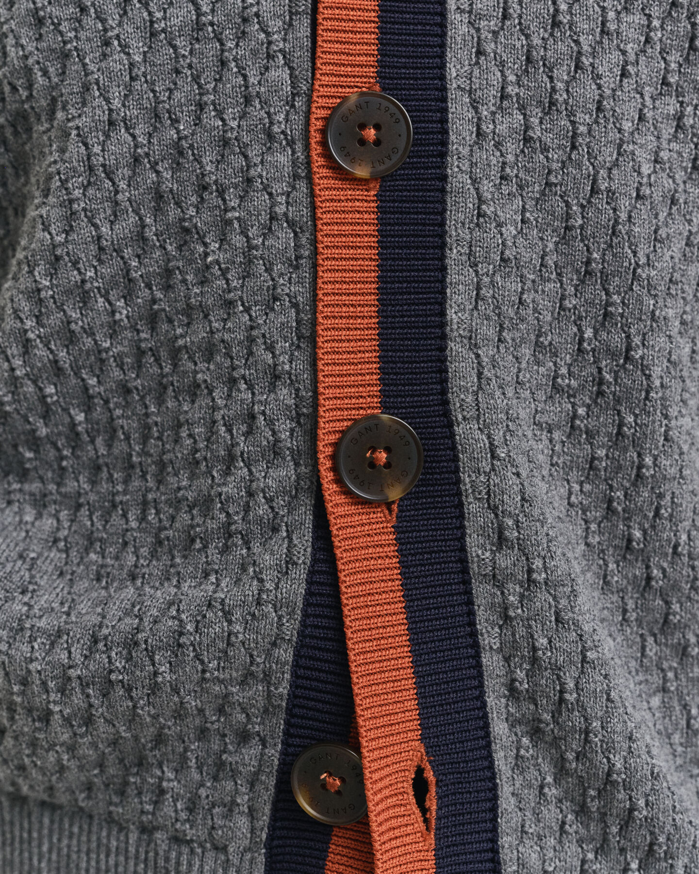 Katoenen Contrast vest met textuur