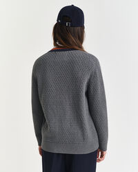 Katoenen Contrast vest met textuur