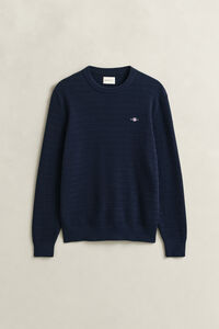 Gebreide trui met minikabels en ronde hals