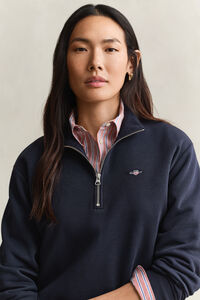 Shield sweatshirt met korte rits