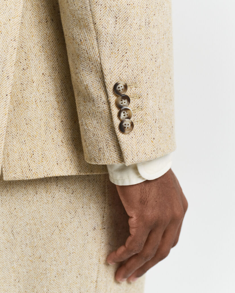 Relaxed Fit kostuumjasje met visgraatmotief en spikkelpatroon