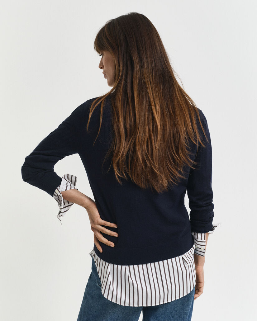 Trui met V-hals van extra zachte merinoswol