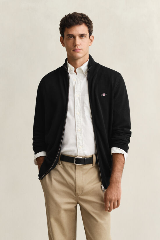 Casual vest van katoen met ritssluiting