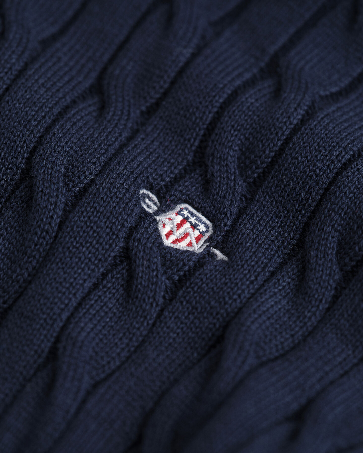 Teens Shield katoenen gebreide kabeltrui met ronde hals