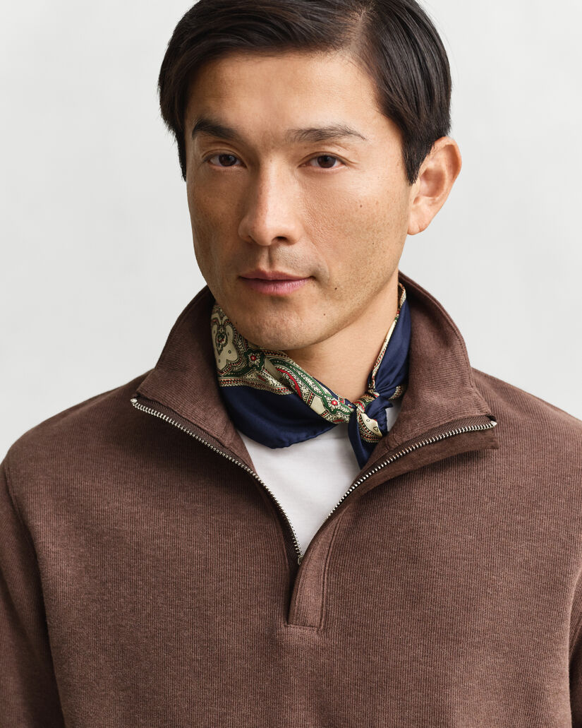 Sacker Rib sweatshirt met korte rits