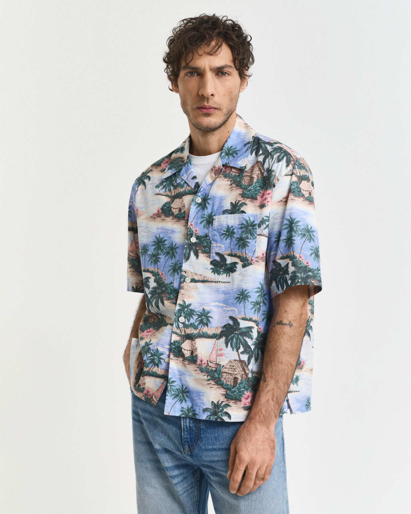 Relaxed Fit overhemd met Resort Island-print