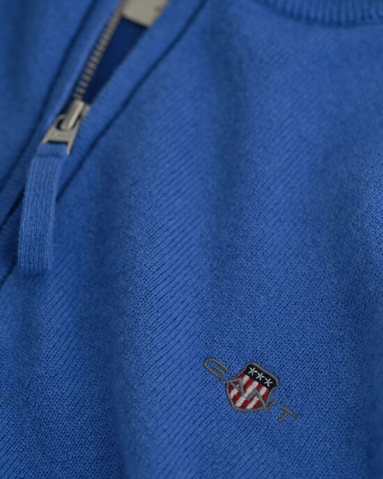 Trui met korte rits van buitengewoon zachte lamswol