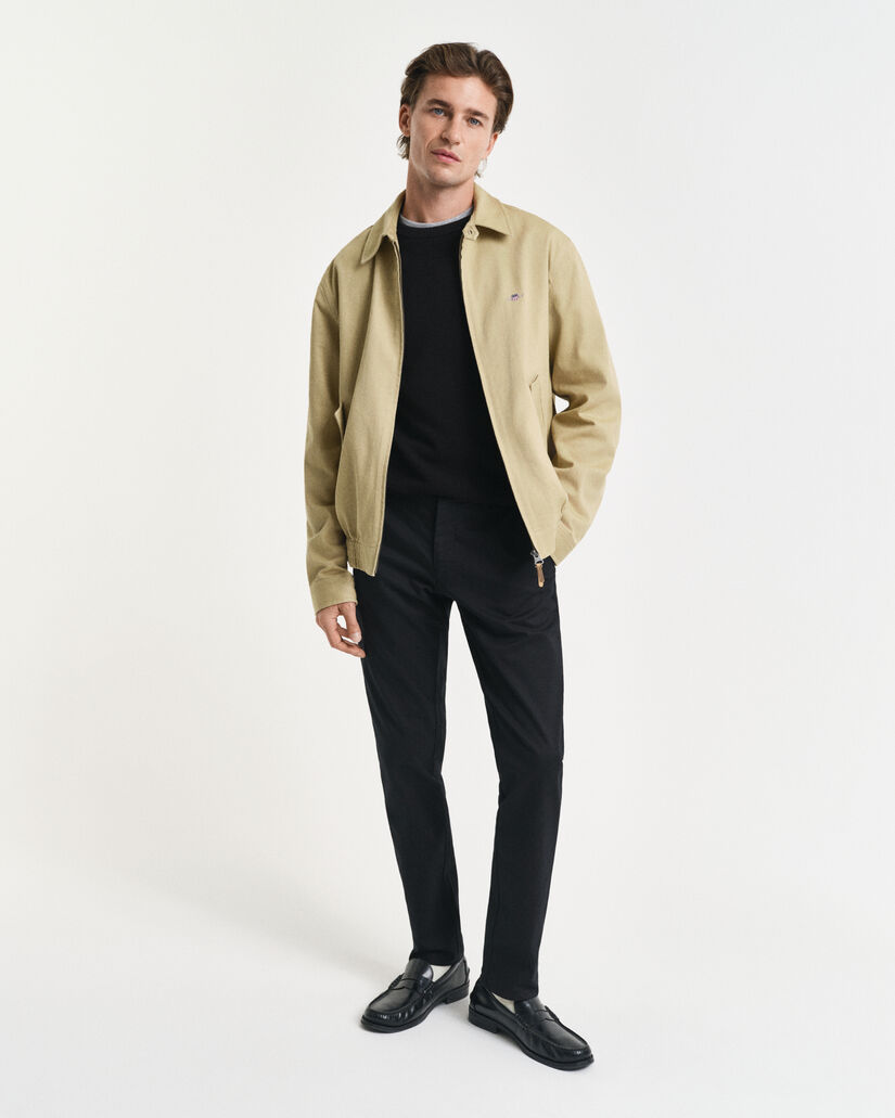 Sweater met ronde hals van piqu&eacute;katoen