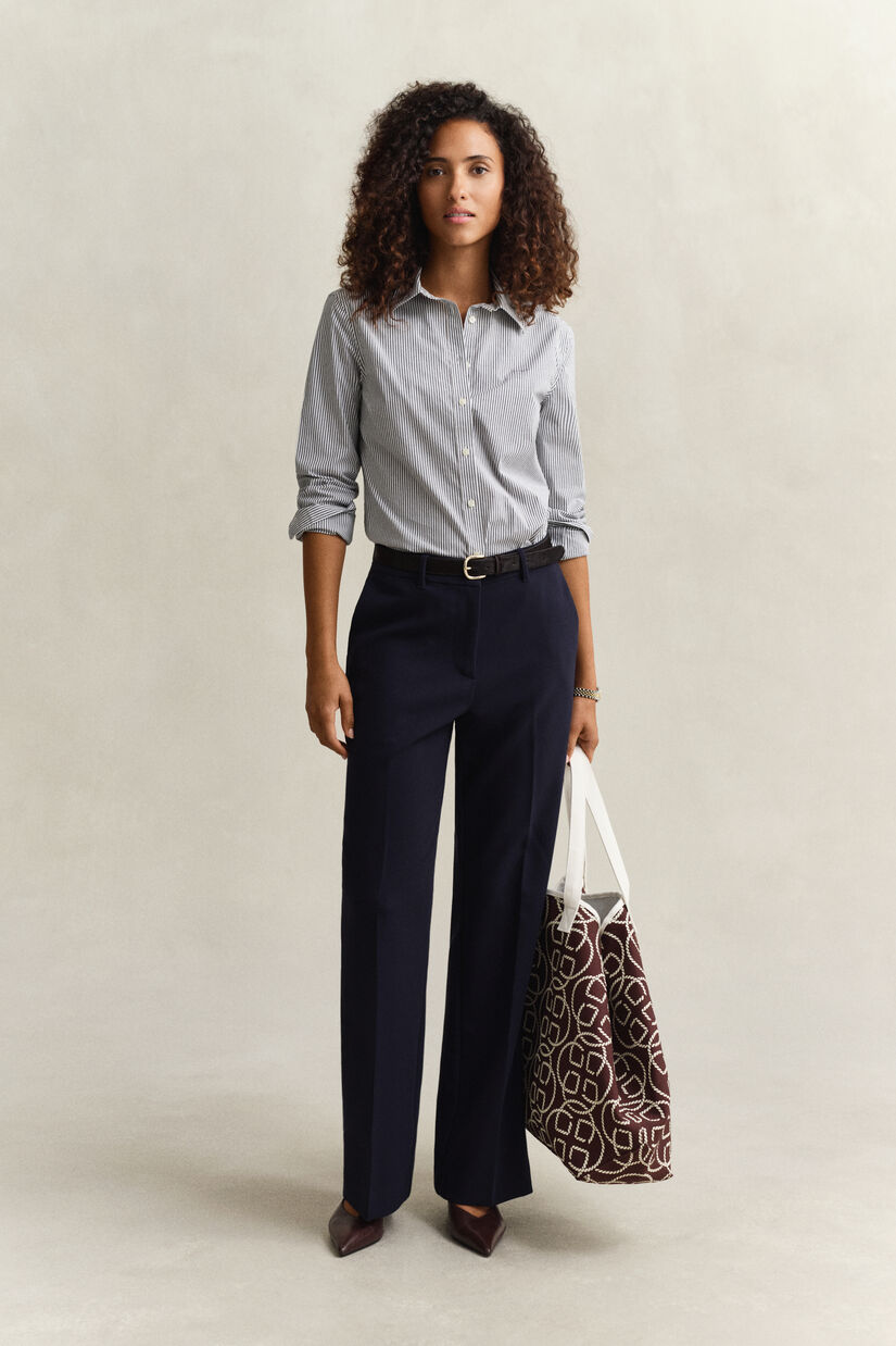 Slim Fit poplin overoverhemd met strepen