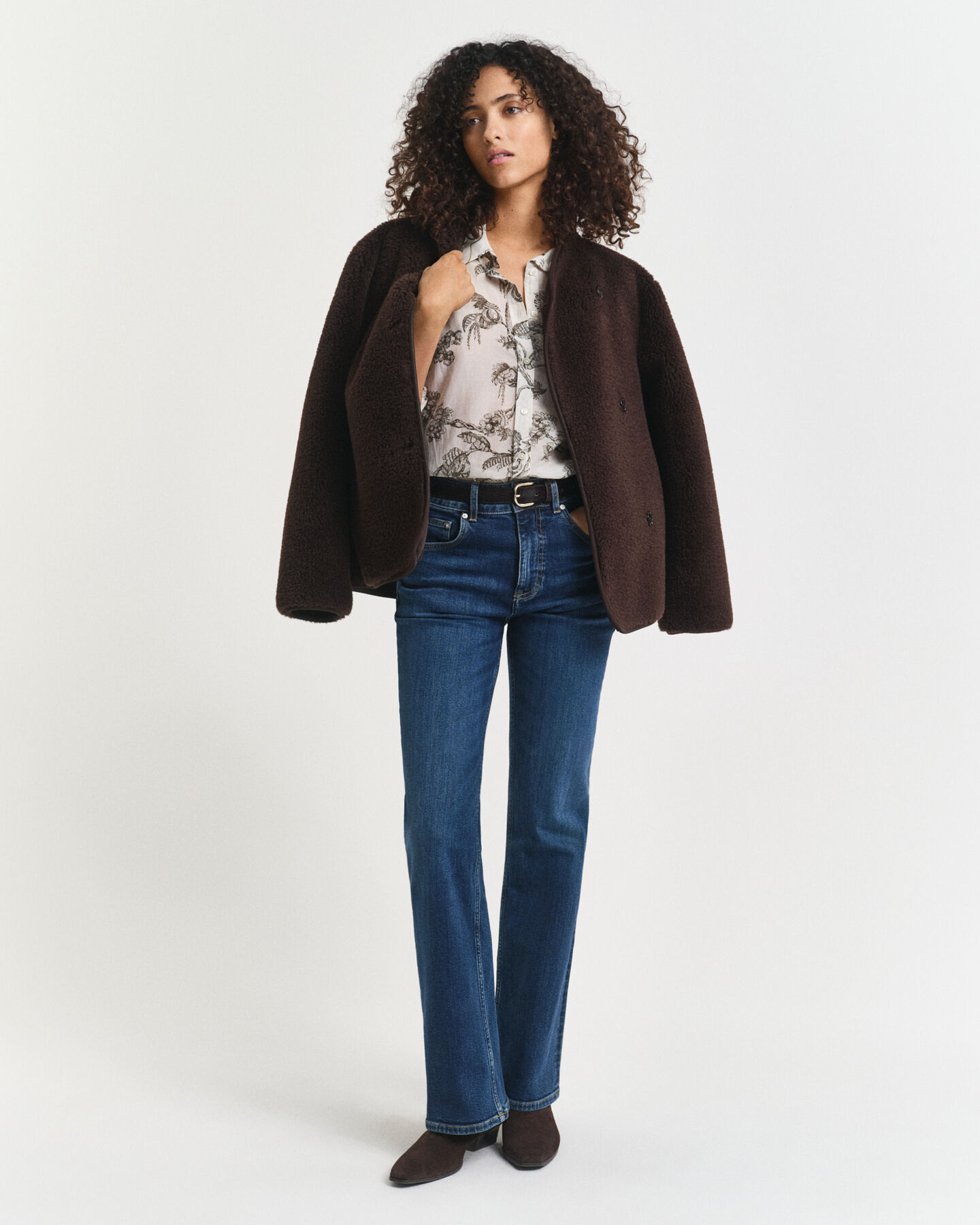 Relaxed Fit overhemd van katoenzijde met boomprint