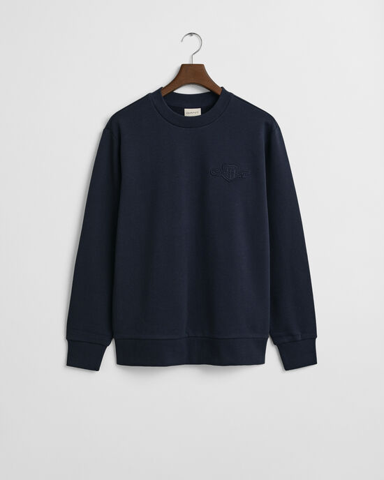 Tonal Shield sweatshirt met ronde hals
