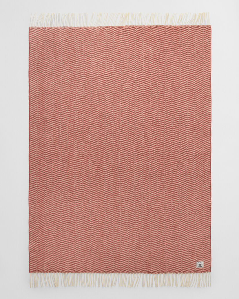 Wollen sprei met visgraatmotief