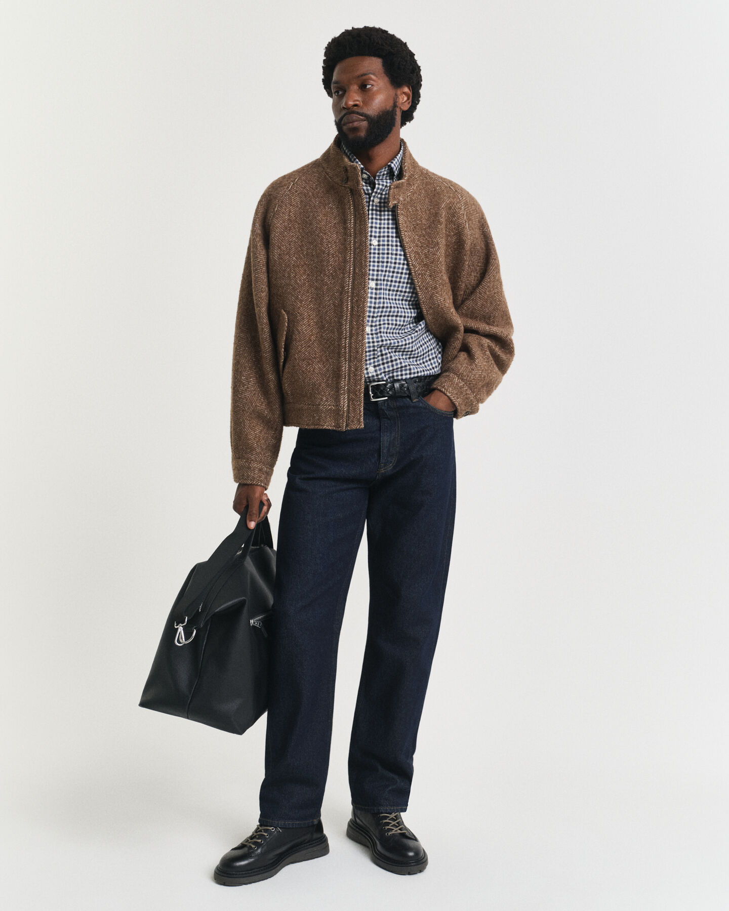 Regular Fit overhemd van keperstof met Gingham-ruitje