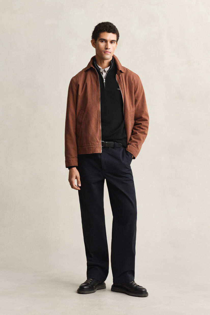 Casual katoenen trui met korte rits