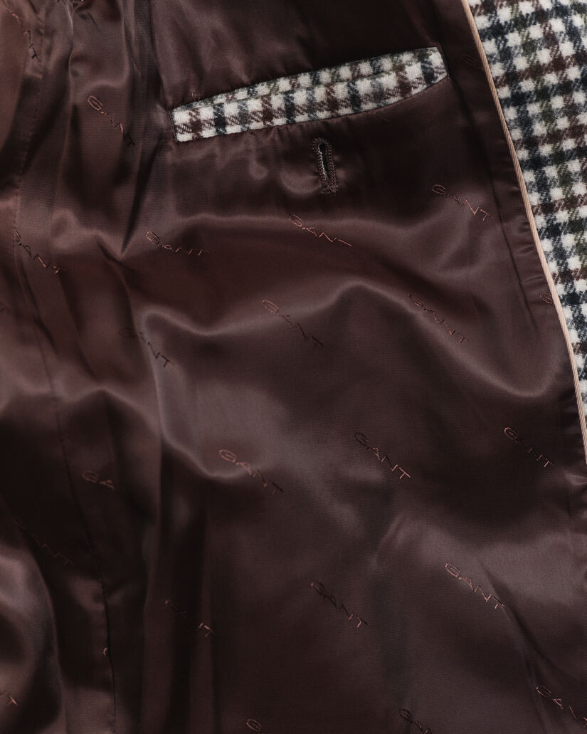 Geruite Car Coat van wolmix