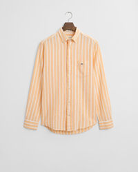 Regular Fit gestreept overhemd van katoen en linnen