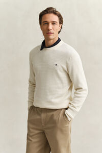 Gebreide trui met minikabels en ronde hals