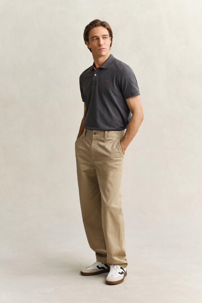 Piqu&eacute; poloshirt met contrasterend detail