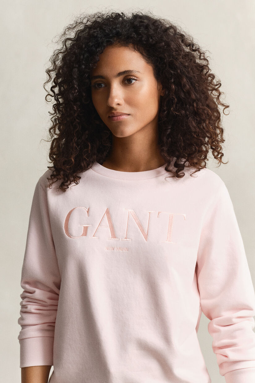 Ton sur ton grafisch sweatshirt met ronde hals
