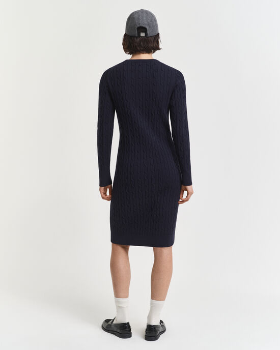 Kabeljurk met ronde hals van stretchkatoen