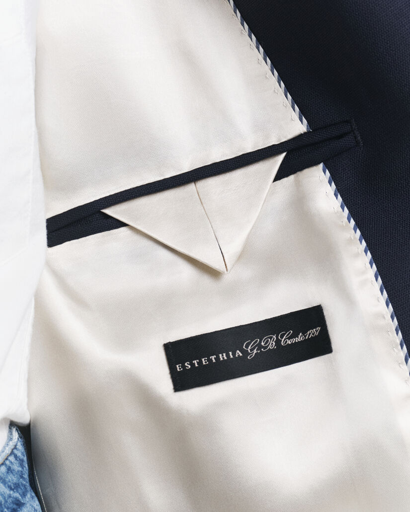 Oversized blazer van wol en jute