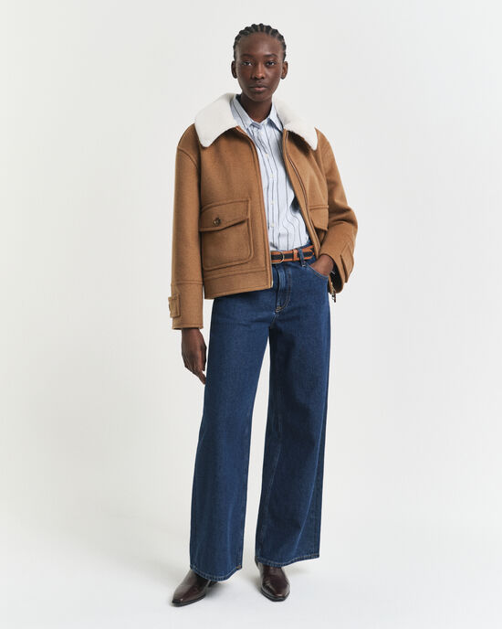 Jeans met lage taille en wijde pijpen