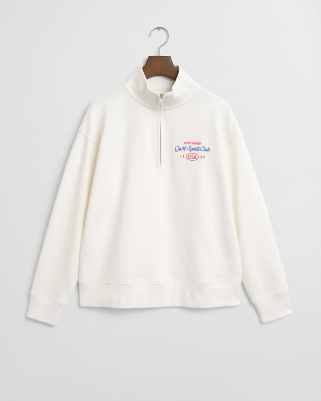 Graphic sweatshirt met korte rits