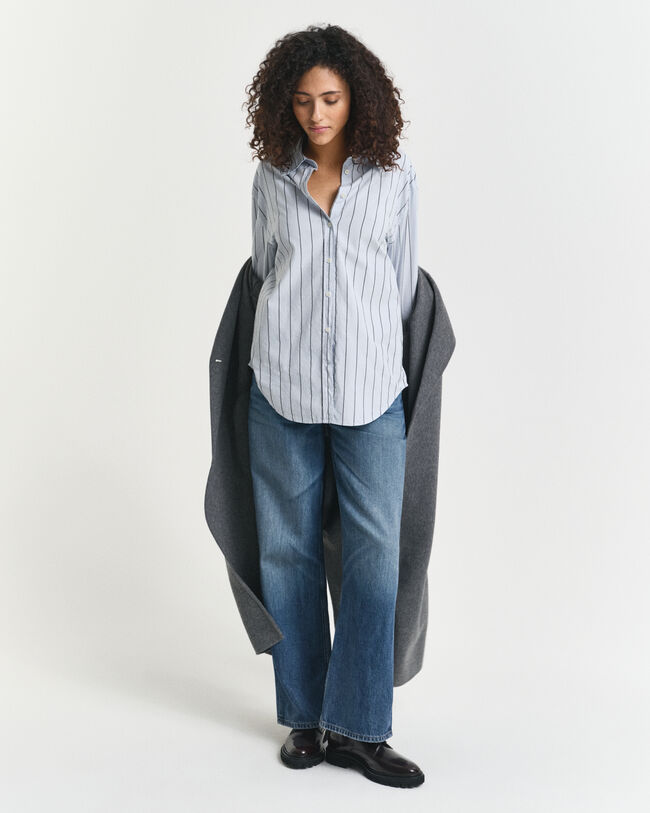 Relaxed Fit Luxury Oxford-overhemd met strepen