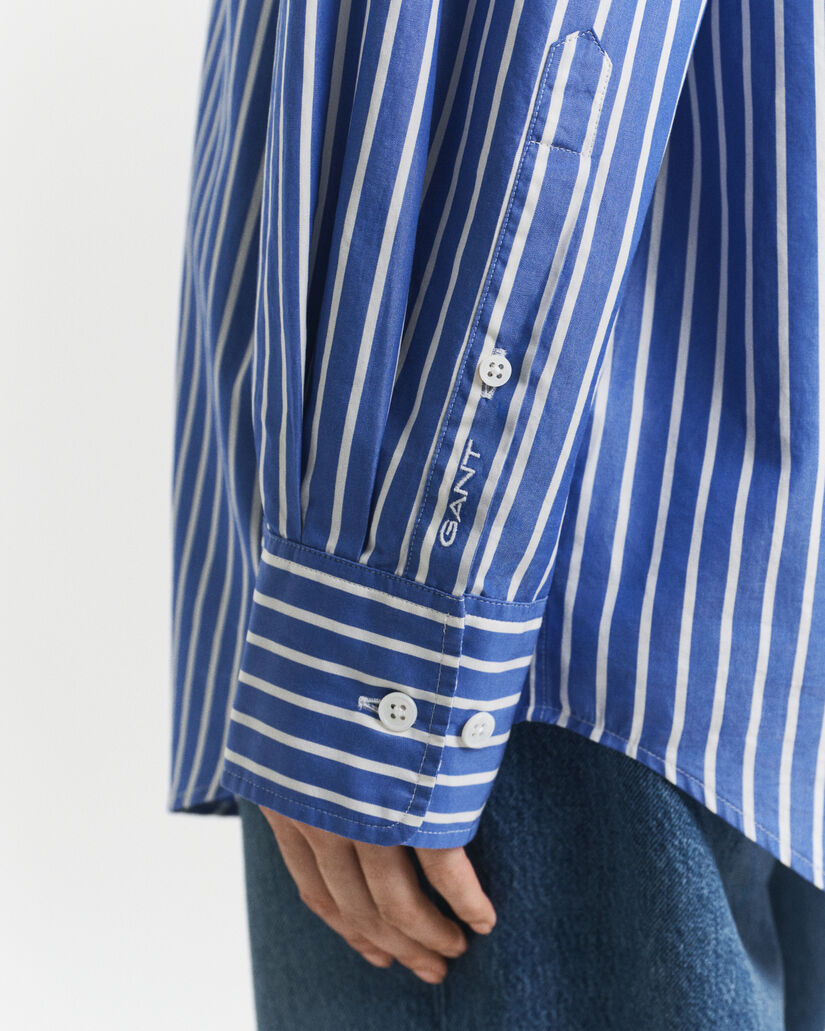Oversized gestreept overhemd van poplin