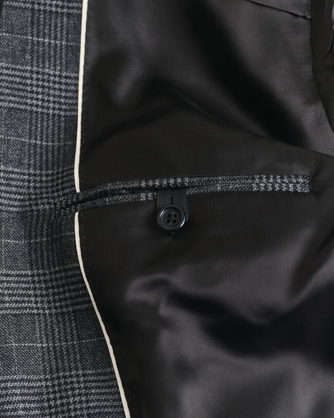 Slim Fit kostuumjasje met Glen-ruitje