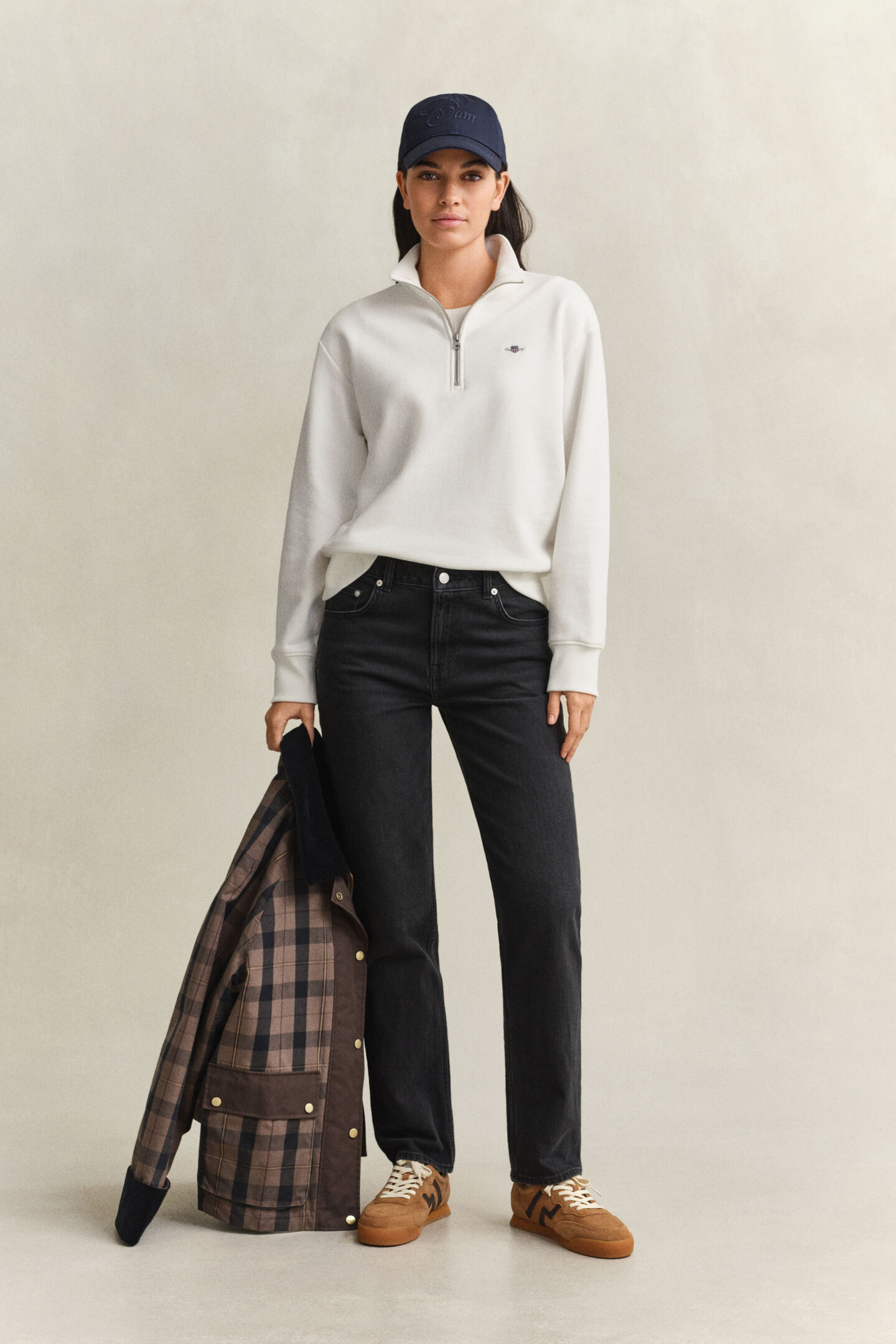 Shield sweatshirt met korte rits