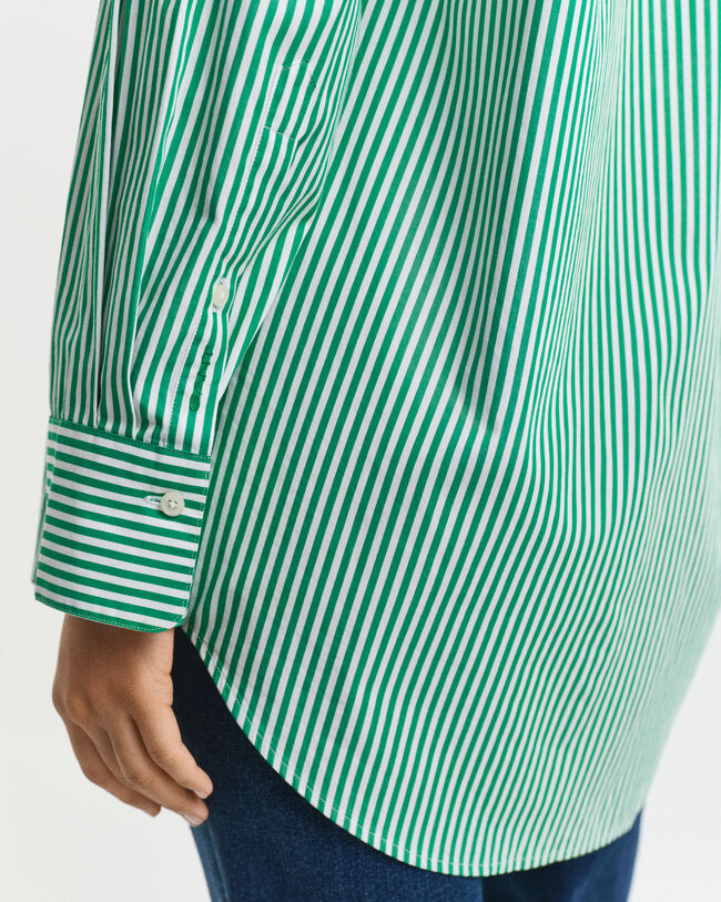 Oversized Classic gestreept overhemd van poplin