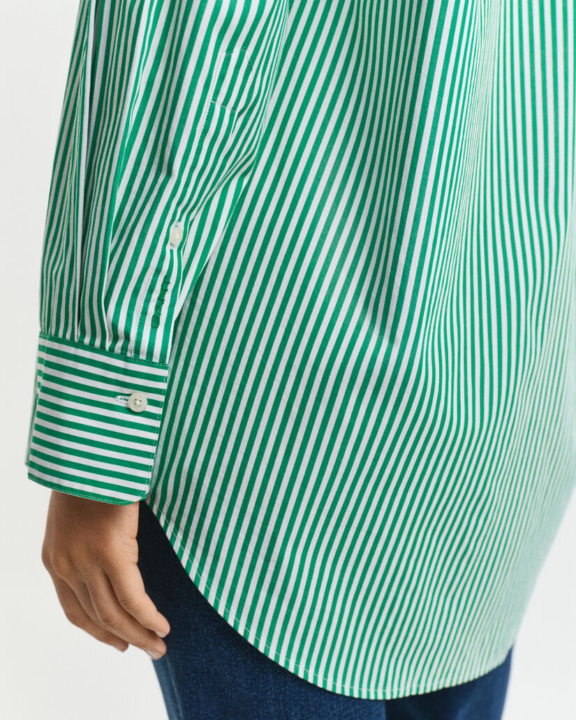 Oversized Classic gestreept overhemd van poplin