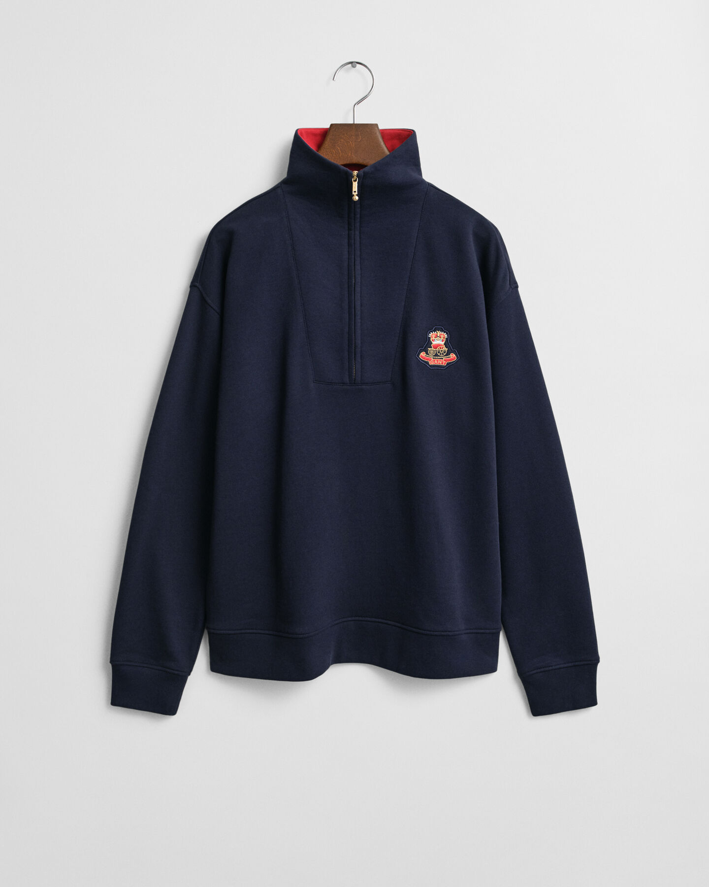 Sweatshirt met wapenembleem en korte rits