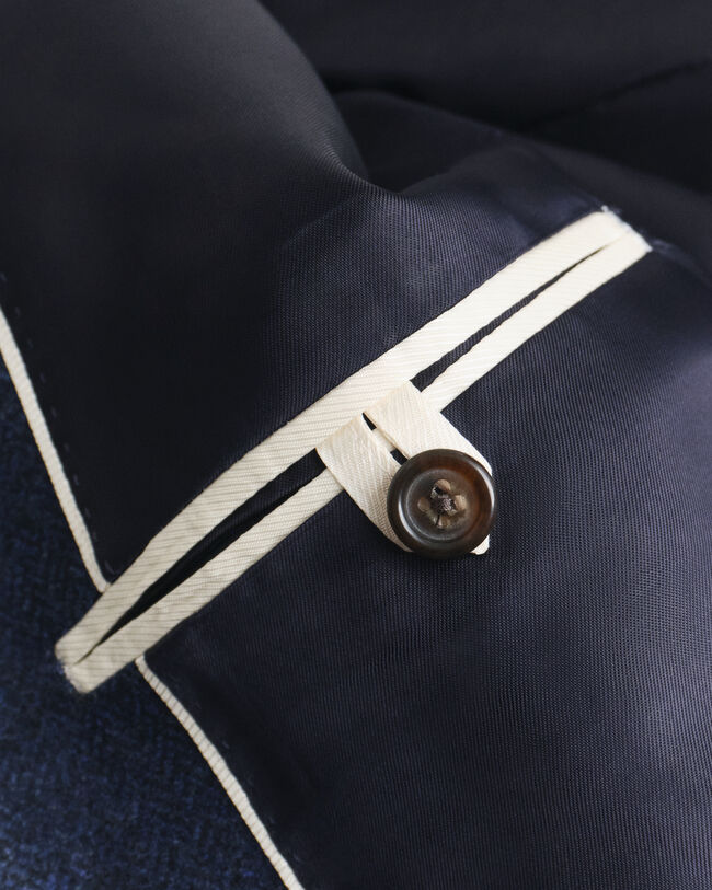 Slim Fit flanellen kostuumjasje met visgraatmotief