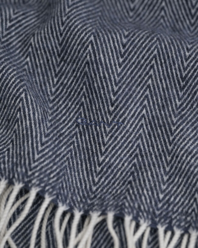 Wollen sjaal met visgraatmotief