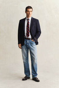 Klassiek poplin overoverhemd met Banker-streep