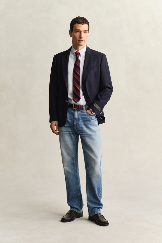 Klassiek poplin overoverhemd met Banker-streep