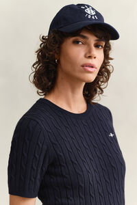 Gebreide kabeltrui met korte mouwen