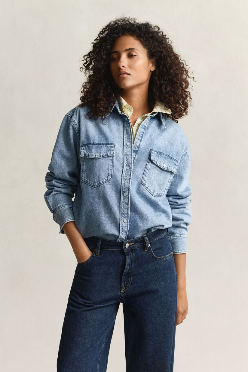 Relaxed Fit denim overhemd