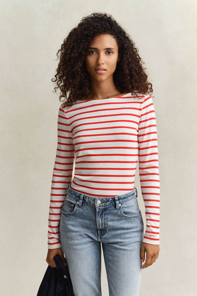T-shirt met lange mouwen en Bretonse streep