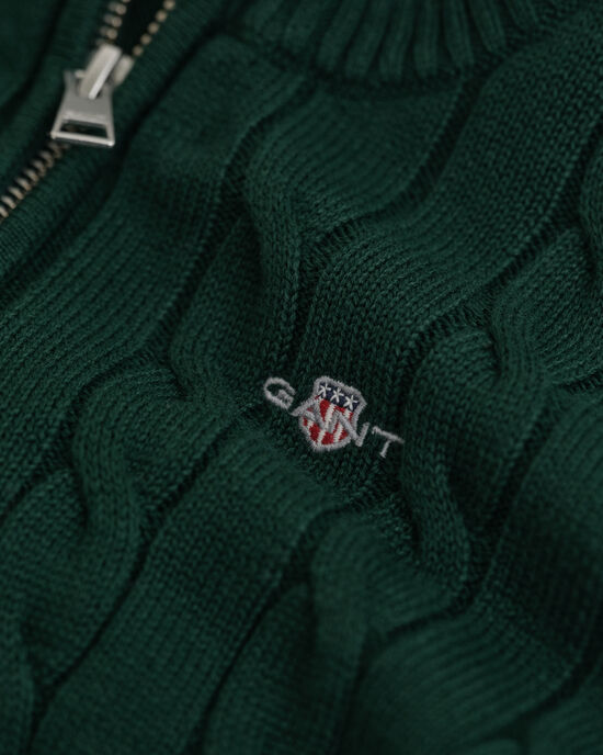 Kids katoenen kabeltrui met korte rits